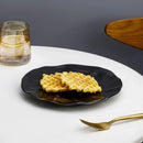 Axyaa Ceramic Pleated Western Dessert Salad Plate Set