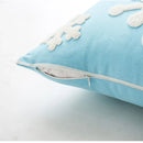 Axyaa Christmas Snowflake Plush Throw Pillow Cover, Cotton Embroidery Cushion 1PC
