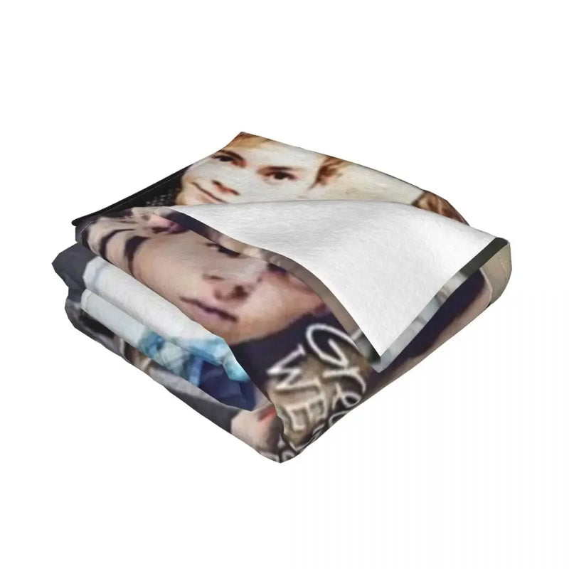 Axyaa Thomas Brodie-Sangster Collage Throw Blanket for Sofas