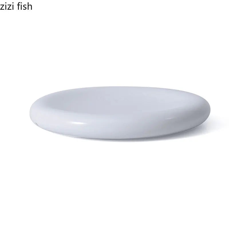 Axya Solid Color Ceramic Dinner Plate Set for Steak, Snacks, Desserts & Sushi