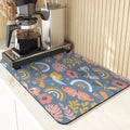 Butterfly Print Table Mat Coaster Set by Axyaa: Kitchen Accessories Absorbent Drying Mat