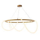 Axyaa Long Dining Chandelier: Musical Artistic Tube Winding Line Light