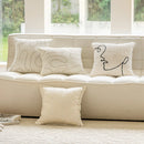 Axyaa Beige Yarn-Dyed Sofa Pillow Cover: 45X45 Headboard Cushion for Stylish Living Room