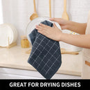 Axyaa Cotton Kitchen Towels Set of 4, Ultra Soft Absorbent Dishcloths