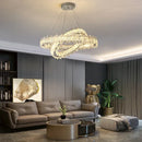 Axyaa LED Crystal Ceiling Lamp Modern Square Dimmable Dining Room Fixture