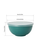 Axyaa Dark Green Plastic Bowls with Lids - Set of 6