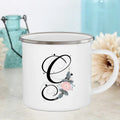 Axyaa Flower Mugs - Creative Enamel Coffee Cups Handle Drinkware for Wedding Gifts