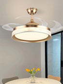 Axyaa Modern Ceiling Fan with Invisible Blades and Full Light Integration
