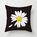 Nordic Daisy Print Pillow Cover by Axyaa - Modern Floral Cushion for Living Room