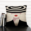 Axyaa Linen Cushion Cover in Black and White for Chic Home Decor