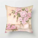 Axyaa Pink Floral Polyester Throw Pillow Cover 45X45cm