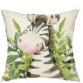 Jungle Animals Cartoon Print Pillowcase by Axyaa - Sofa, Bedroom, Car Cover