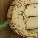 Axyaa Moon Face Wall Shelf: Boho Crystal Holder & Organizer
