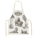 Axyaa White Gold Mountain View Kitchen Apron for Home Cooking and Baking