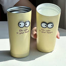 Axyaa Ceramic Thermal Coffee Tumbler with Stainless Steel Straw - Luxury Tea Thermos Bottle