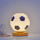 Axyaa LED Soccer Desk Lamp - Dimmable Triclored/RGB, Rechargeable/Plug-in Night Light
