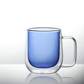 Axyaa Double-Layer Glass Mug with Handle, Heat-Resistant, Kawaii Design