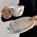 Axyaa Ceramic  Tulip Cup Set for Afternoon Tea and Coffee Mug