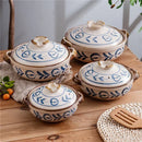 Axya Hand-Painted Japanese Ceramic Soup Pot, Small Stew Cookware