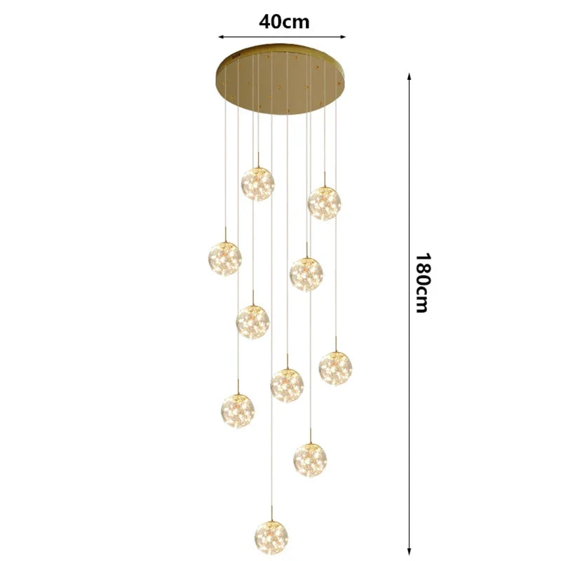 Axyaa Nordic Stair Chandelier Pendant Lights for Living, Bedroom, and Dining Room