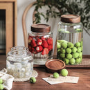 Axyaa Glass Mason Storage Jar With Bamboo Cover for Kitchen Grains & Tea