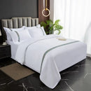 Axyaa Hotel Four-Piece White Quilt Set - 140g Twill Thickened Pure Linen