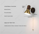 Axyaa Adjustable Angle LED Solid Wood Wall Lamp with Switch for Reading Lighting