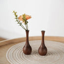 Axyaa Minimalist Solid Wood Vase, Creative Desktop Ornament for Plants and Flowers