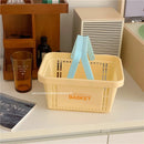 Axyaa Korean Ins Style Cream Portable Desktop Organizer Basket