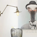 Axyaa Vintage Industrial Style Wall Sconce Lamp, Long Arm Adjustable LED, Pull Chain Switch