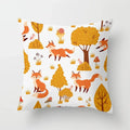 Axyaa Fox Cartoon Pillowcase for Sofa 45*45 Throw Pillow Cover Decoration