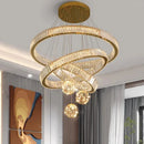 Axyaa Luxury Crystal Pendant Chandelier for Living Room Dining Room Lighting