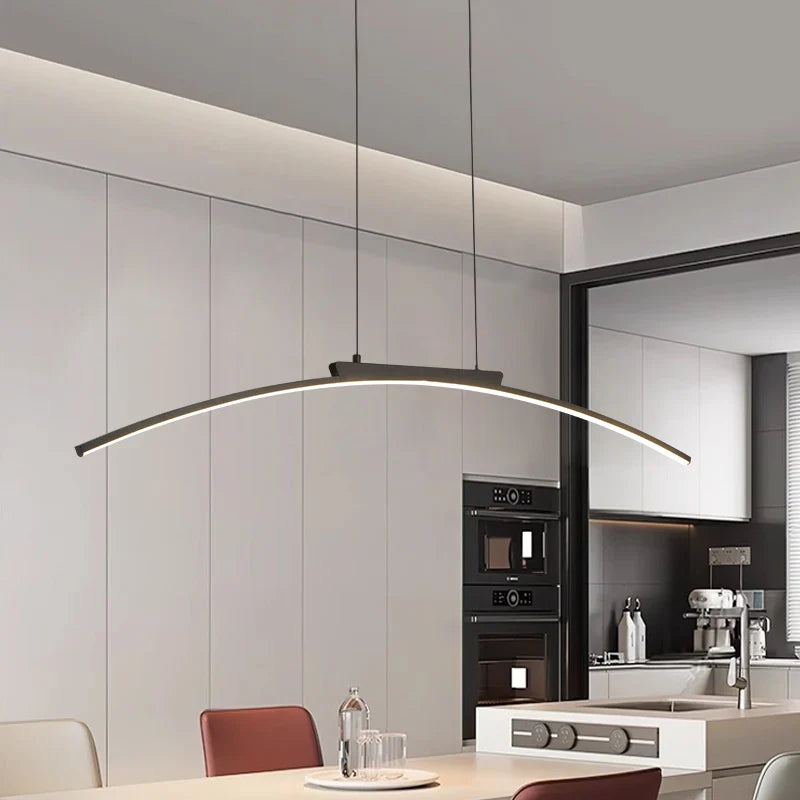 Axyaa LED Arc Pendant Light - Adjustable Brightness, Energy Efficient Kitchen Ceiling Lamp