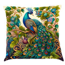 Axyaa Nordic Peacock Oil Painting Cushion Cover for Stylish Home Decor