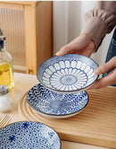 Axyaa Ceramic Round Snack Plate Set - 4pcs