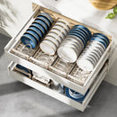 Stainless Steel Dish Storage Rack by Axyaa - Organize Kitchen Cabinet Drawer with Ease