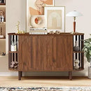 Axyaa Fluted Wooden Sideboard Buffet with Drawers and Shelves