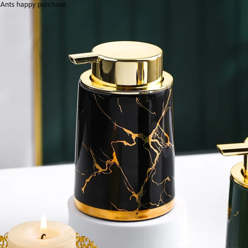 Axya Marble Ceramic Lotion Soap Bottle Set