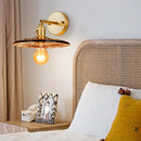 Axyaa Glass LED Wall Sconce Light Pull Chain Copper Applique Murale