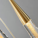 Axyaa Gold Drop Crystal Chandelier for Staircase - LED Villa Hanging Fixture