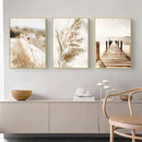 Axyaa Dried Grass Reed Landscape Wall Art Print for Home Decor