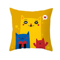 Nordic Cartoon Print Yellow Blue Cushion Cover 45*45cm by Axyaa
