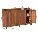 Tribesigns 57" Walnut Farmhouse Sideboard Cabinet with Doors & Shelves by Axyaa