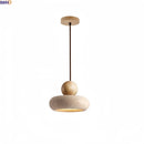 Axyaa Yellow Travertine Wood LED Pendant Light | Japan Style Hanglamp