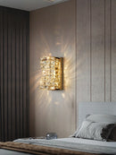 Axyaa Modern Crystal LED Wall Lamp in Chrome Steel