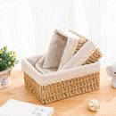 Axyaa Handwoven Storage Basket with Lid - Rectangular Organizer for Home and Closet