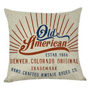 Axyaa Vintage American Linen Pillow Covers, Red Double Bed Cushions 40x40 45x45