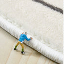 Axyaa Plush Round Rug: French Cream Style Bedroom Decor, Soft Fluffy Carpet for Living Room