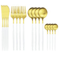 Axyaa Gold Matte Cutlery Set - 16Pcs Stainless Steel Tableware