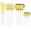 Axyaa Gold Matte Cutlery Set - 16Pcs Stainless Steel Tableware